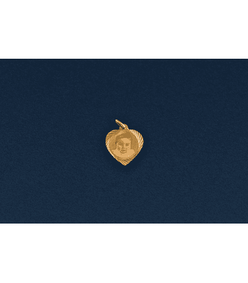 Colgante para Fotograbado Modelo corazón Talla 2 - Oro
