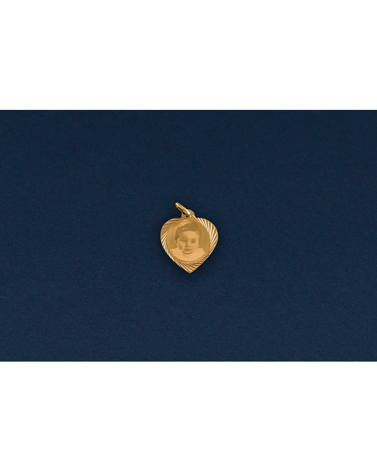 Colgante para Fotograbado Modelo corazón Talla 2 - Oro