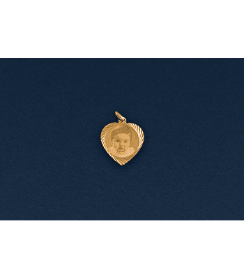 Colgante para Fotograbado Modelo corazón Talla 3 - Oro