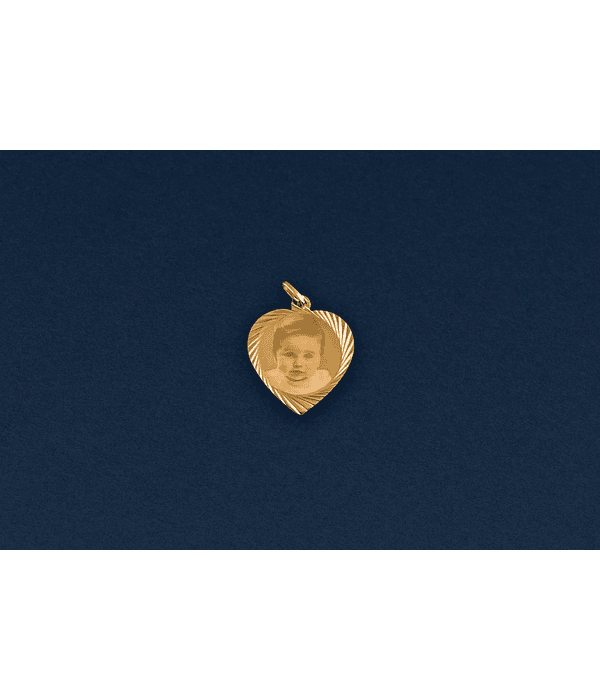 Colgante para Fotograbado Modelo corazón Talla 3 - Oro
