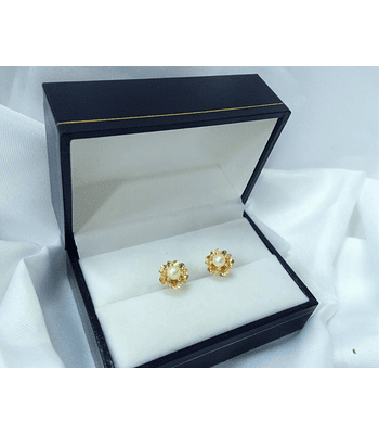 Aros Flor con Perla 