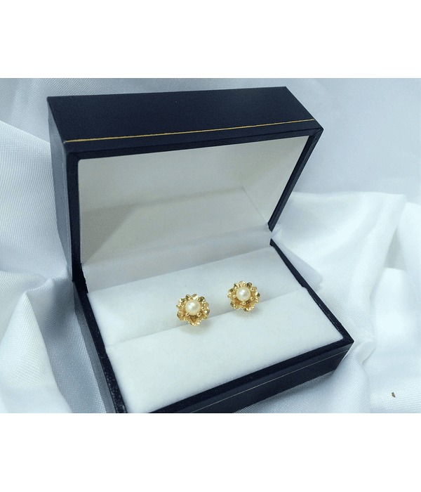 Aros Flor con Perla 