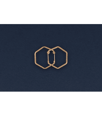 Aros oro tubo hexagonal 