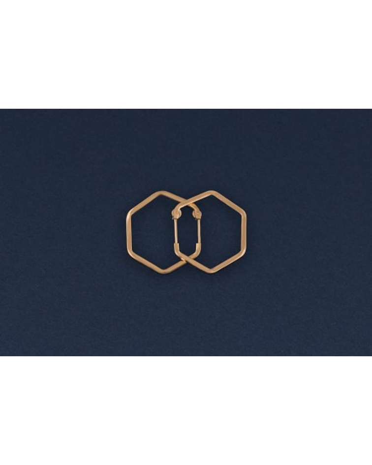 Aros oro tubo hexagonal 