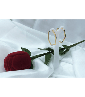 Aros oro tubo hexagonal 