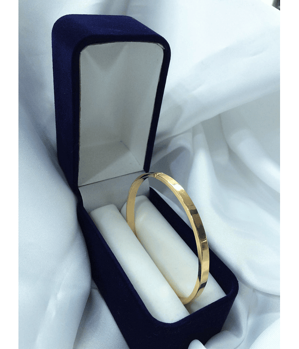 Pulsera esclava de oro plana lisa