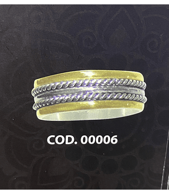 Argollas plata con oro trenzado 💍8 mm