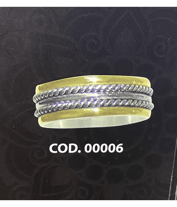 Argollas plata con oro trenzado 💍8 mm