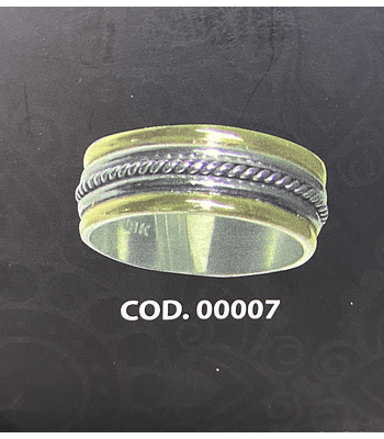 Argollas plata con oro solo una trenza 💍8 mm