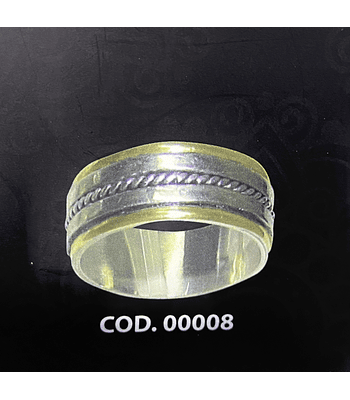 Argollas oro con plata diseño 💎 8 mm