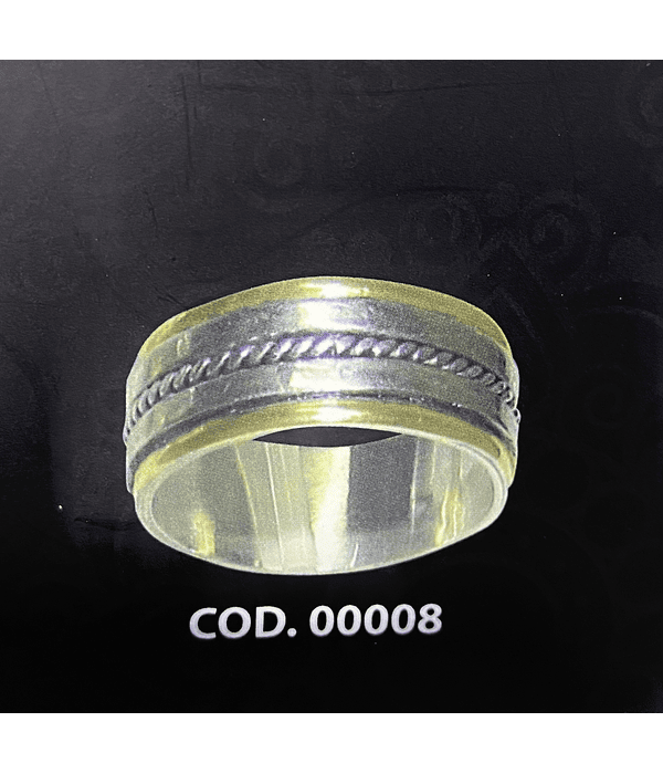 Argollas oro con plata diseño 💎 8 mm