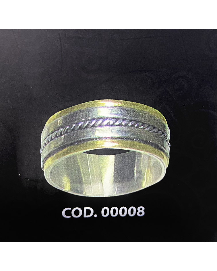 Argollas oro con plata diseño 💎 8 mm