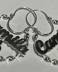 Aros Argollas entorchadas minnie y nombre 3,5 cm