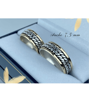 Argollas modelo doble trenzado pegado 🌷7,5 mm