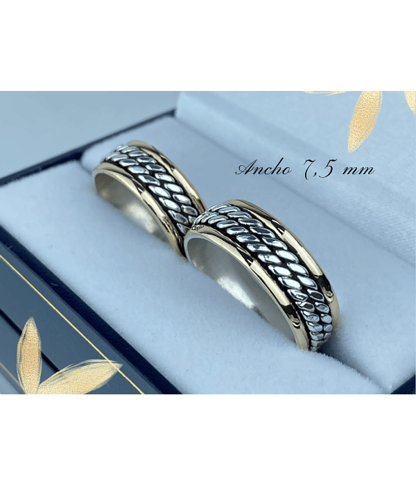 Argollas modelo doble trenzado pegado 🌷7,5 mm