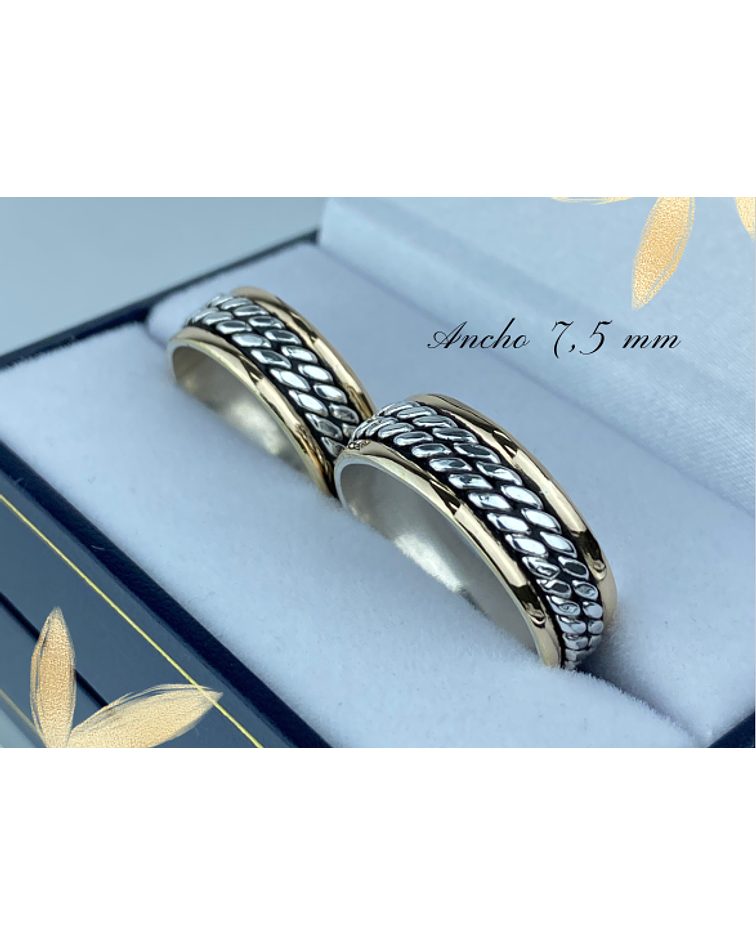 Argollas modelo doble trenzado pegado 🌷7,5 mm