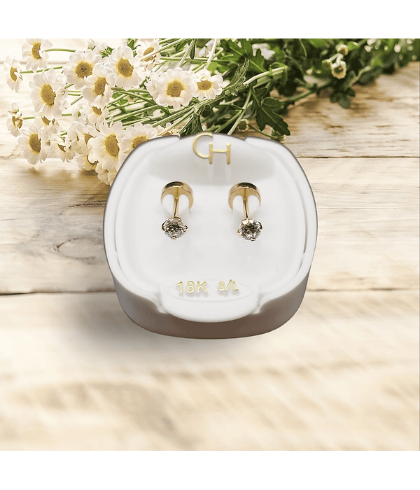 Aro abridor chispa circón - 18k / 3 mm