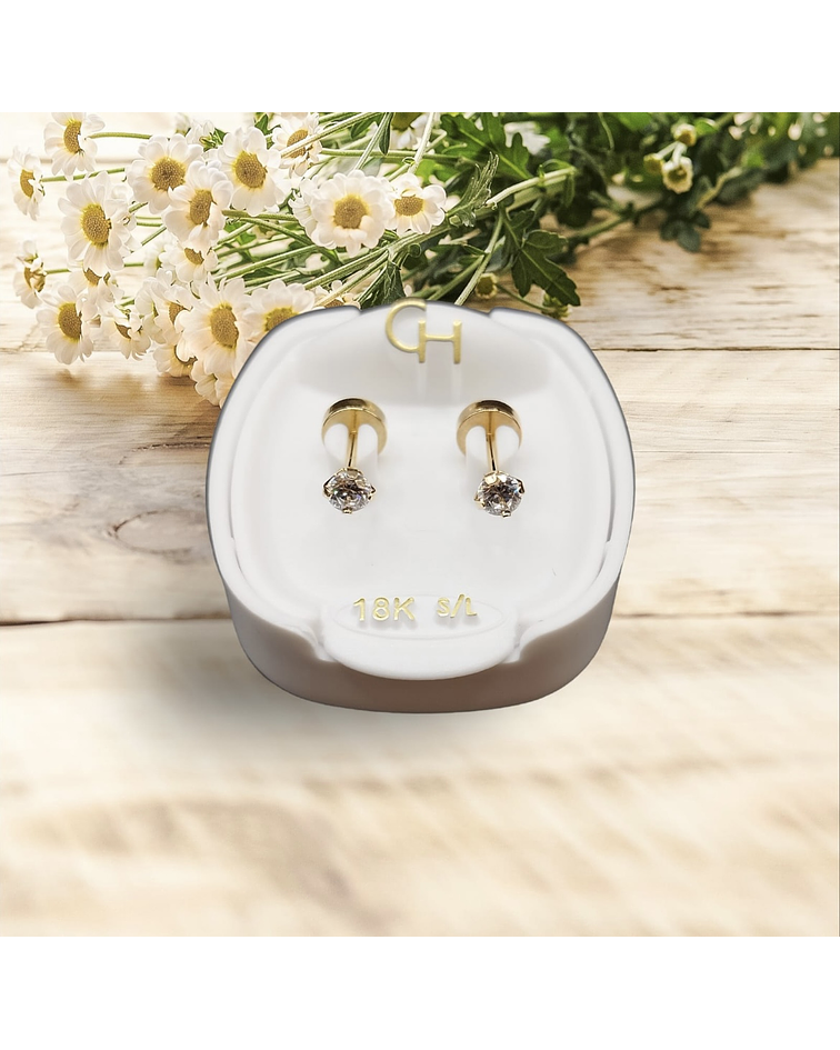 Aro abridor chispa circón - 18k / 3 mm