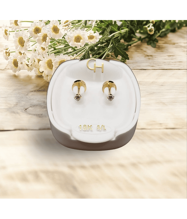 Aro abridor chispa rosa  - 18k / 2 mm