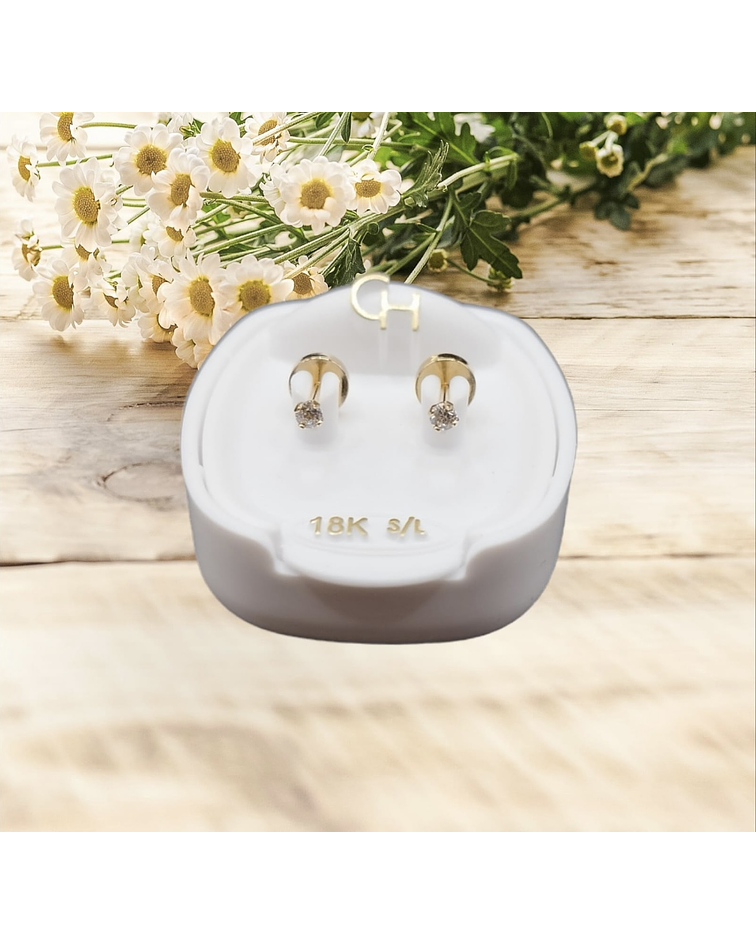 Aro abridor chispa circón - 18k / 2 mm