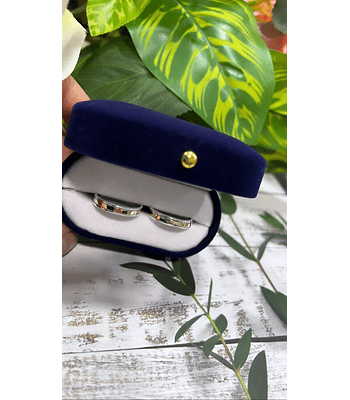 Argollas plata con oro lisa 4 mm cod 39