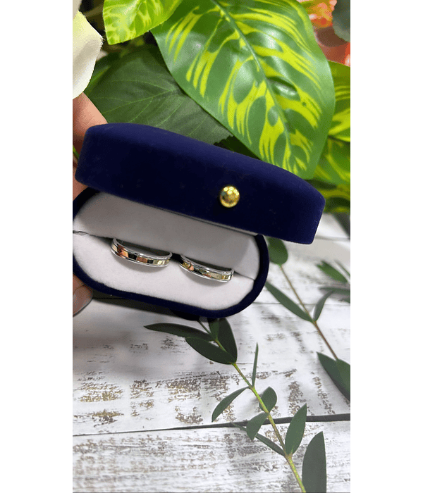 Argollas plata con oro lisa 4 mm cod 39