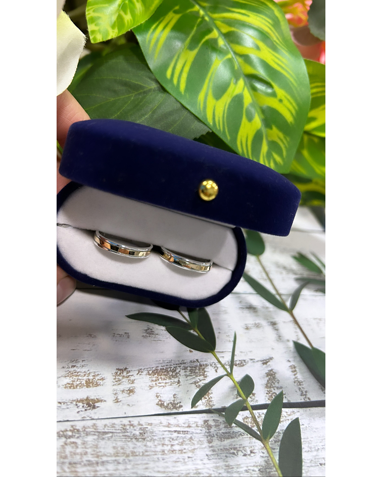 Argollas plata con oro lisa 4 mm cod 39