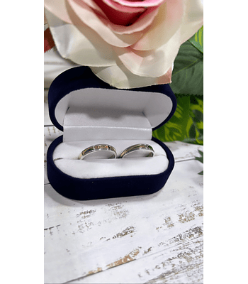 Argollas plata con oro lisa 4 mm cod 39