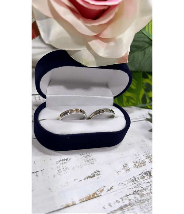 Argollas plata con oro lisa 4 mm cod 39