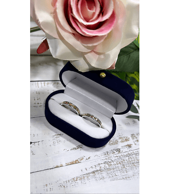 Argollas plata con oro lisa 4 mm cod 39