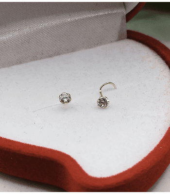 Piercing Oro Brillo enroscado ✨