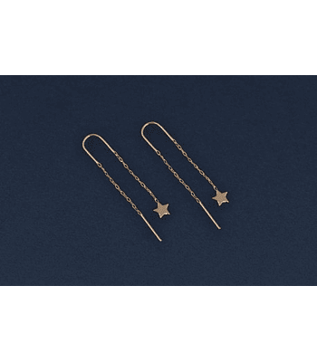 Aros Colgantes cadena y estrella ⭐