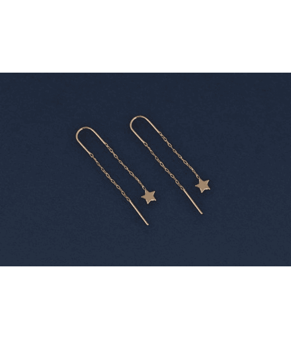 Aros Colgantes cadena y estrella ⭐
