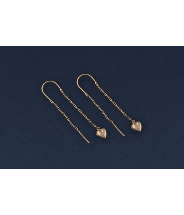 Aros Colgantes cadena y corazón