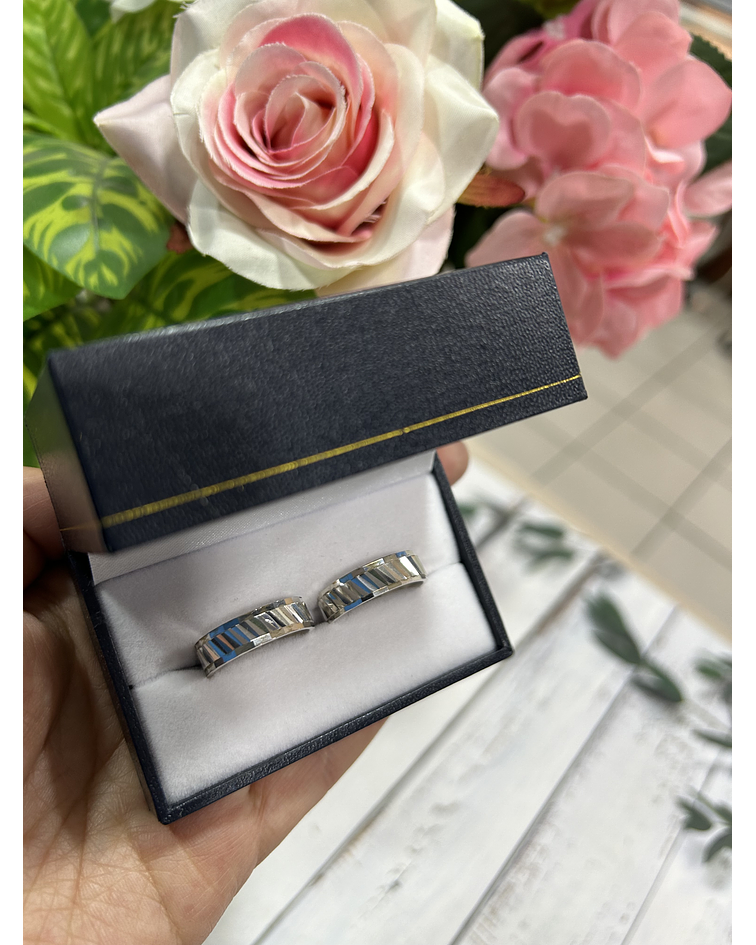 Argollas de plata facetado brillante 