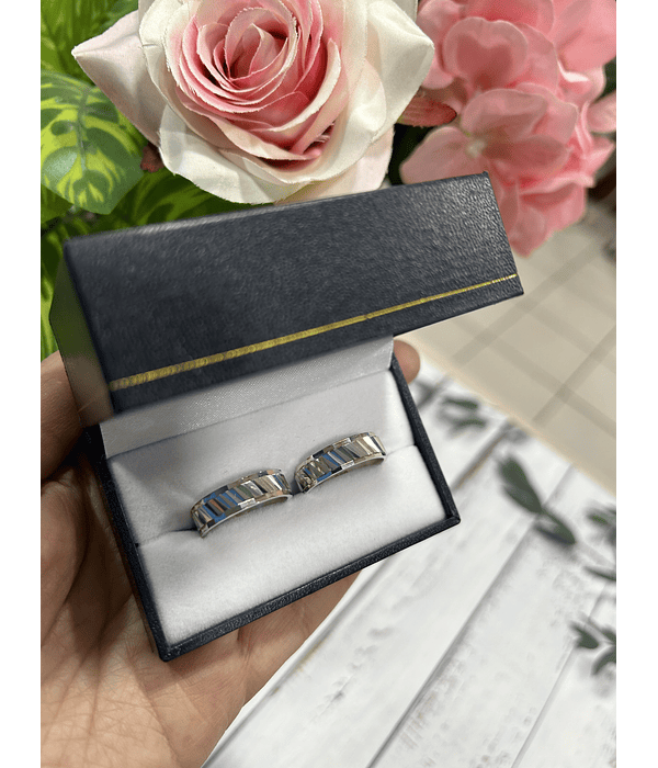 Argollas de plata facetado brillante 