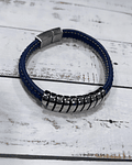 Pulsera de hombre  acero quirúrgico azul trenzada ✨