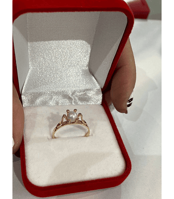 Anillo perla pistilos cod 925