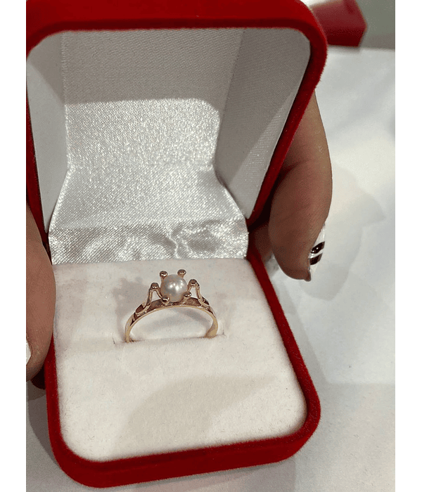 Anillo perla pistilos cod 925