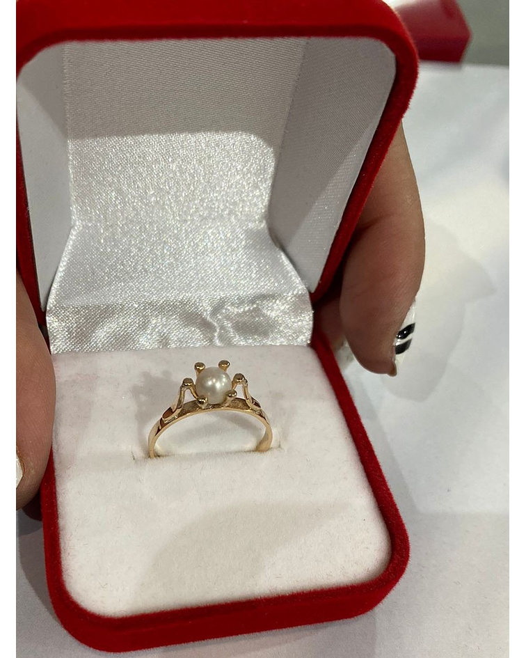 Anillo perla pistilos cod 925