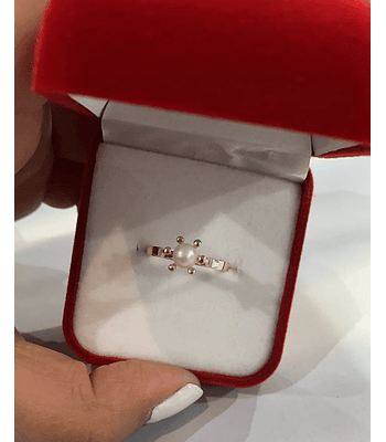 Anillo perla pistilos cod 925