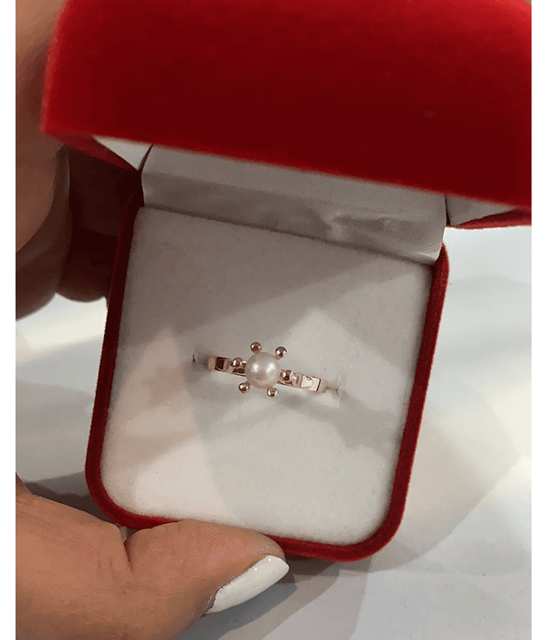 Anillo perla pistilos cod 925