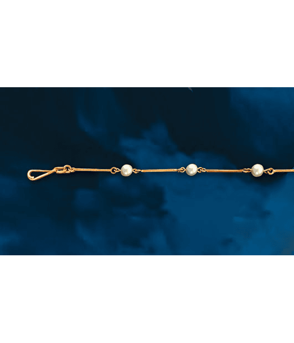 Collar Palito y Perlas 50 cm largo - cod 2605