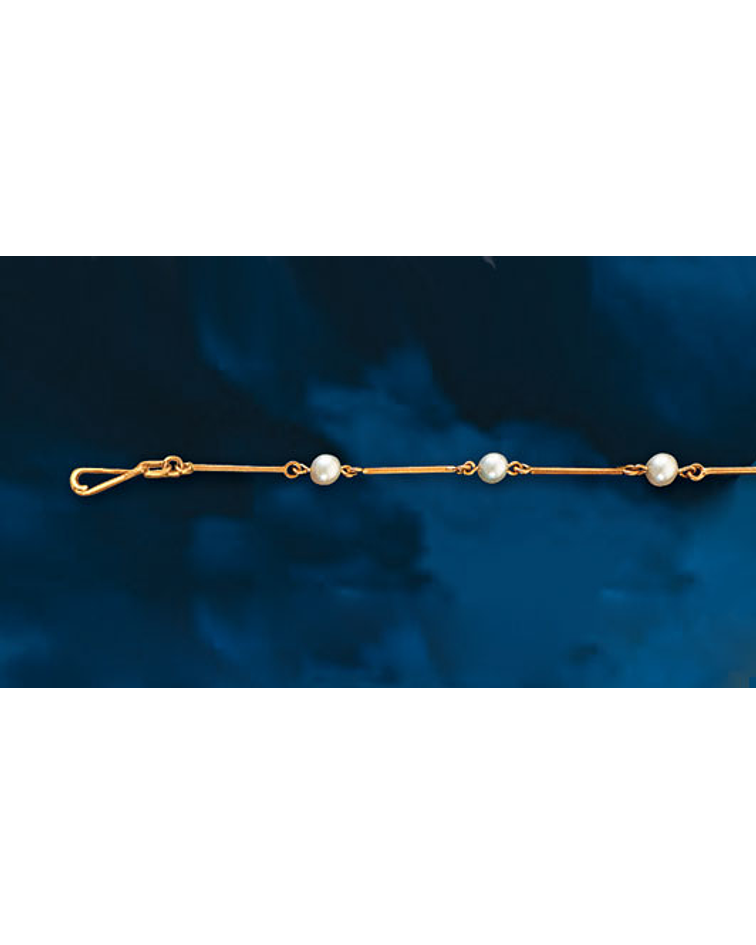 Collar Palito y Perlas 50 cm largo - cod 2605