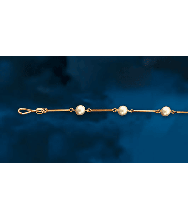 Collar Palito y Perlas 50 cm largo - cod 2610