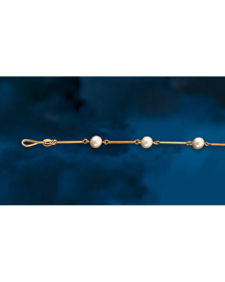 Collar Palito y Perlas 50 cm largo - cod 2610