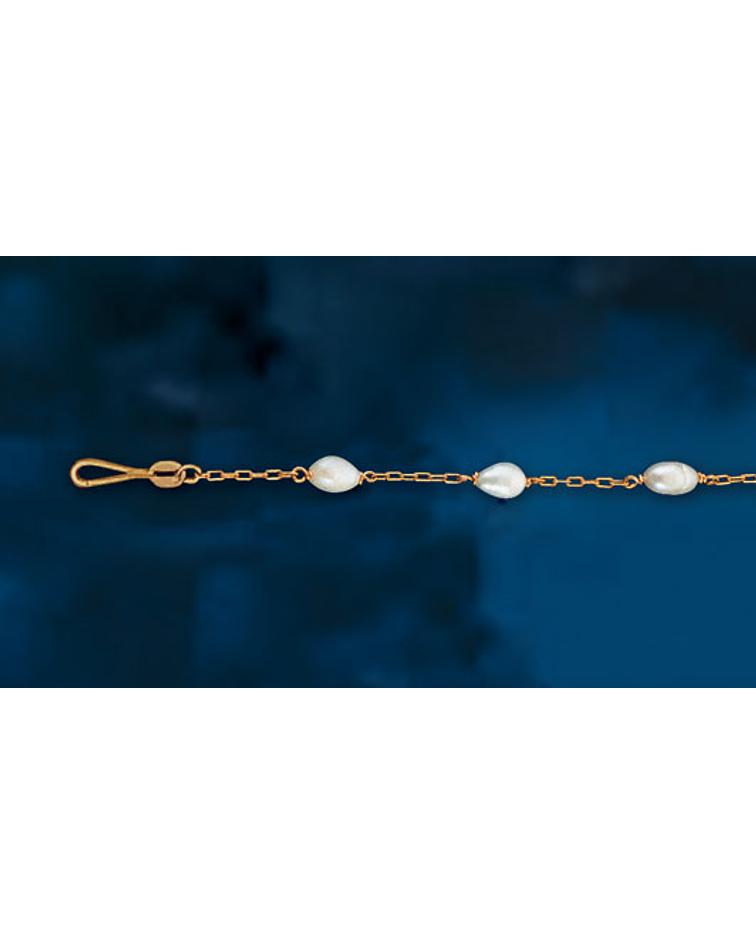 Collar Cadena con perlas de río 50 cm largo - cod 2635