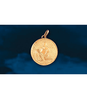 Medalla signo Acuario grabado a mano cod 1710AC 