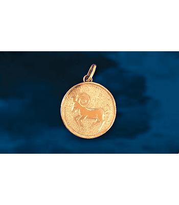 Medalla signo Aries grabado a mano cod  1710AR