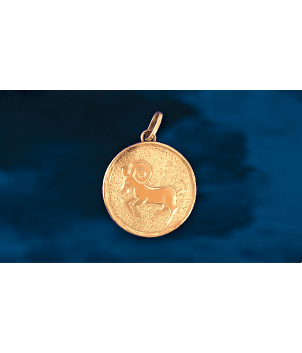 Medalla signo Aries grabado a mano cod  1710AR